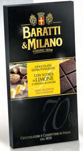 Baratti & Milano - Dark Chocolate Bar with Lemon and Ginger - 75g