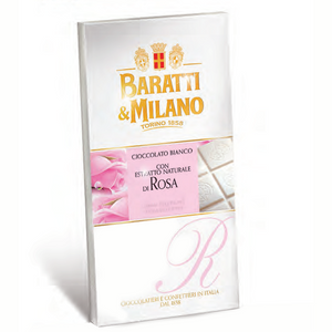 Baratti & Milano - White Chocolate & Rose Bar - 75g