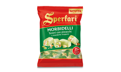 Sperlari - Soft Morbidelli with Pistachios and Almonds, Covered with Chocolate - 117g