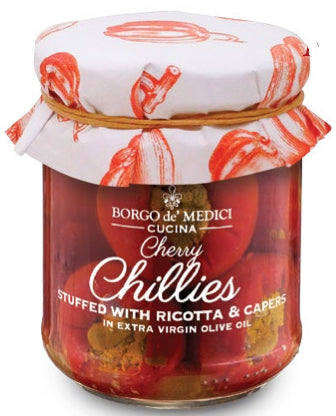 Borgo de Medici - Cherry Chillies stuffed with Ricotta & Capers - 180g